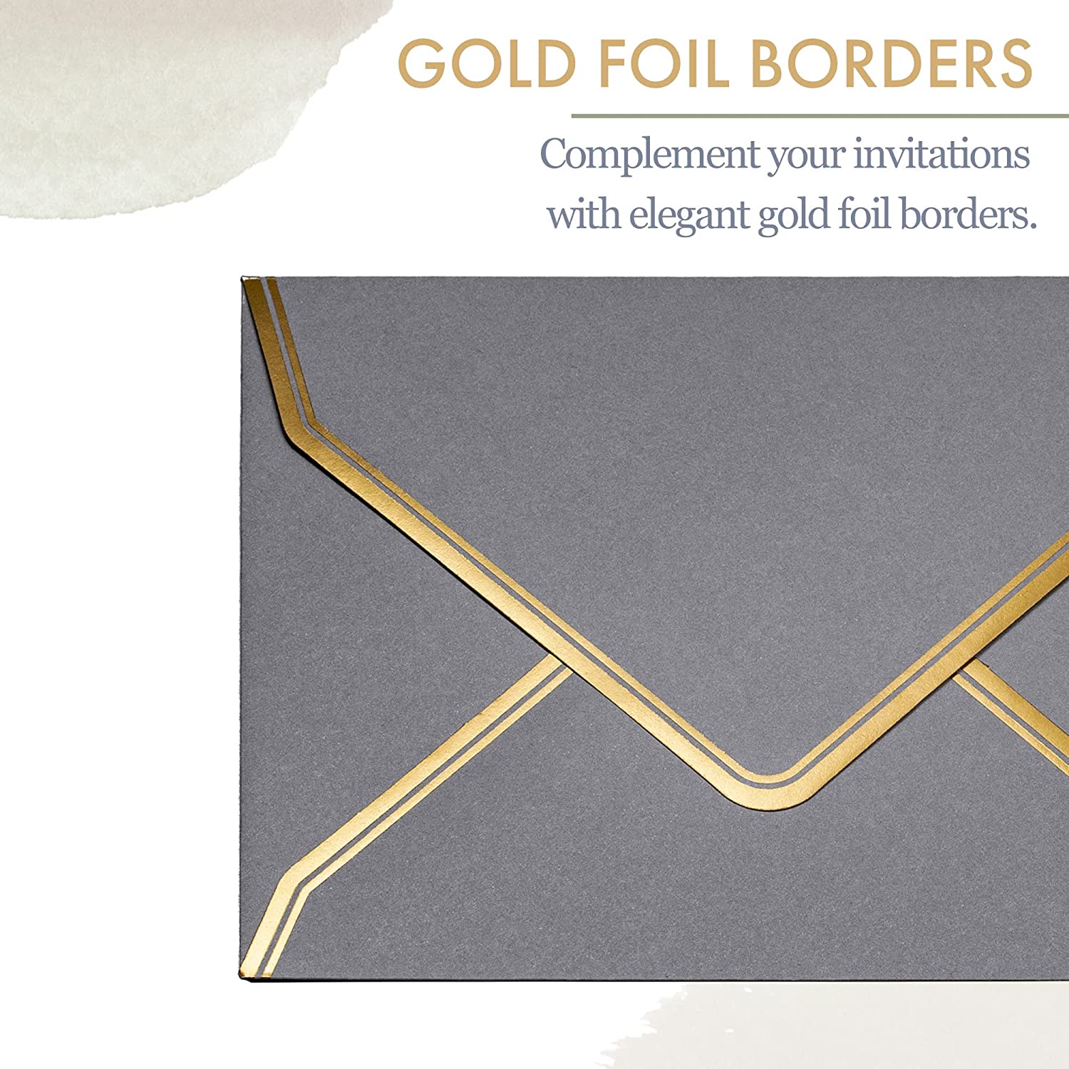 Invitation Envelopes, 60-Pack 5x7 Envelopes for Invitations, Gold